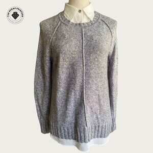 Ralph Lauren Layered Collared Sweater High-Low Hem Grey Size XS
